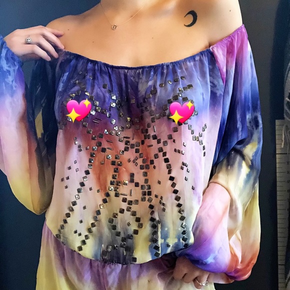 VaVa Voom Ombré Tie Dye Sheer Romper ✨ - Picture 2 of 3